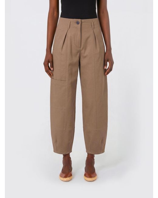 Max Mara Natural Stretch Cotton Cropped Trousers