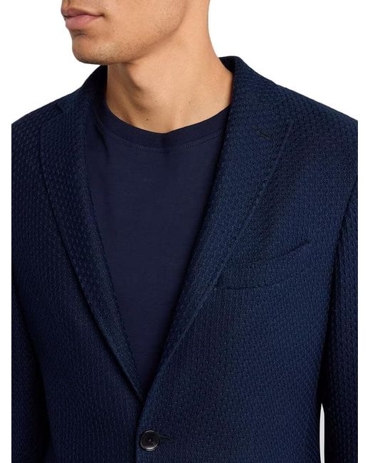 Etro Blue Textured Jersey Jacket for men