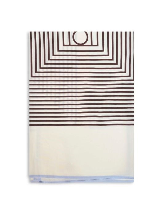 Totême White Macadamia Silk Centered Monogram Scarf