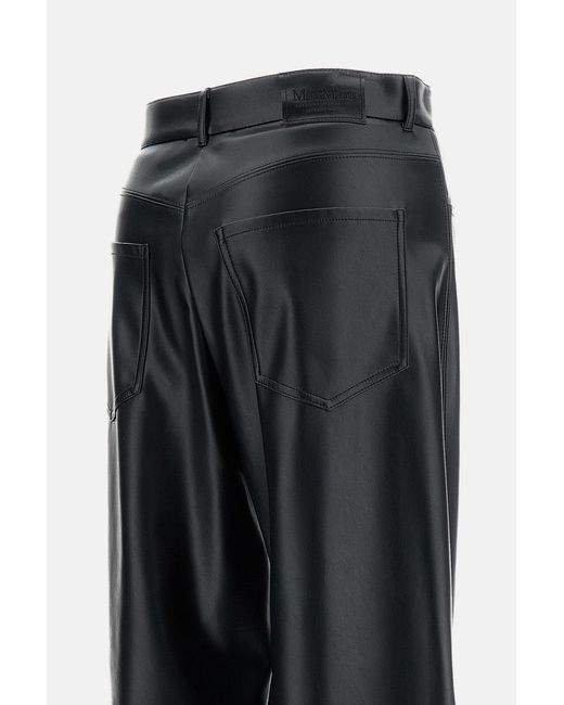 Max Mara Black Faux Leather Trousers
