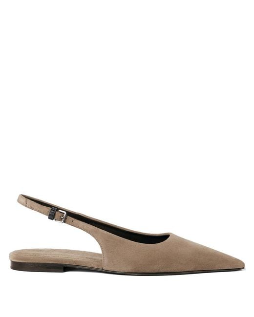 Brunello Cucinelli Multicolor Leather Slingback Ballets