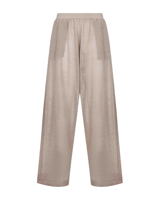 Alaïa White Silk And Linen Knit Wide-Leg Trousers