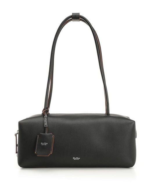 Max Mara Black Natural Satchel Bag