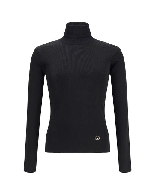 Valentino Black Wool Turtleneck for men