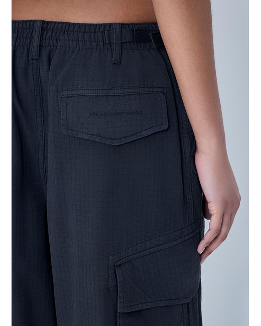 Alexander Wang Blue Drawstring Cargo Trousers