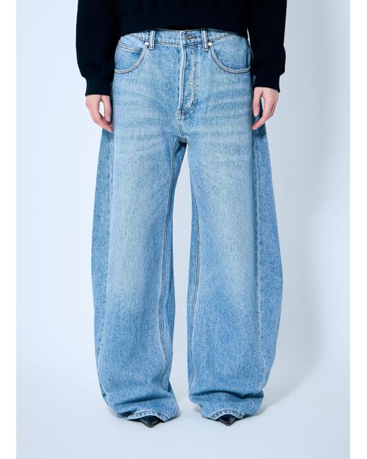 Alexander Wang Blue Oversized Round Low Rise Jeans