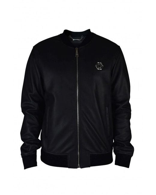 Philipp Plein Black Bomber Jacket for men