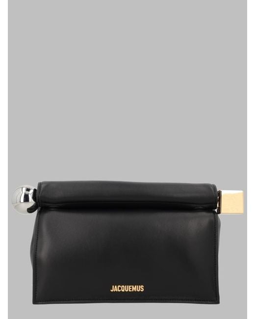 Jacquemus Gray Mini Leather Clutch Bag 17 Cm X 28 Cm X 12.5 Cm