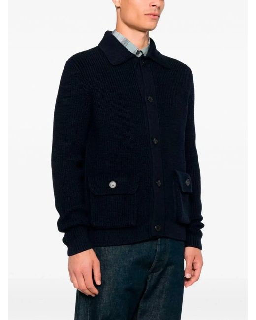 Prada Blue Wool Cardigan for men