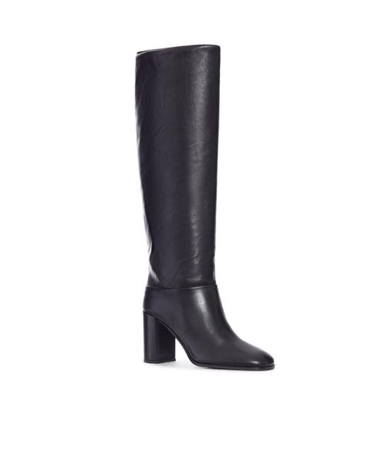 Prada Black Leather Heel Boots