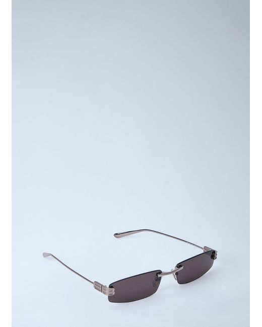 Balenciaga White Gossip Rectangle Sunglasses for men