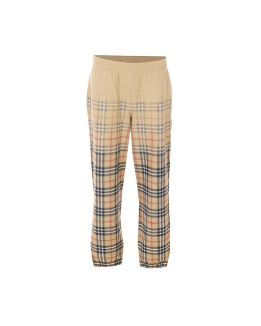 Burberry Natural Gradient Check Jogging Pants for men