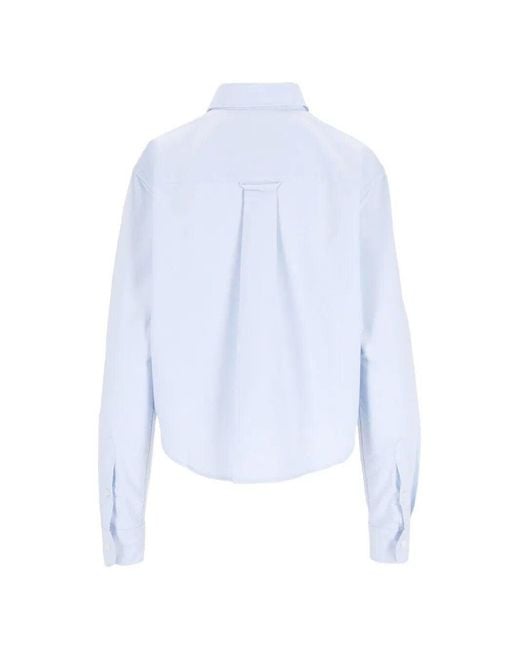 AMI Blue Ami Crooped Shirt