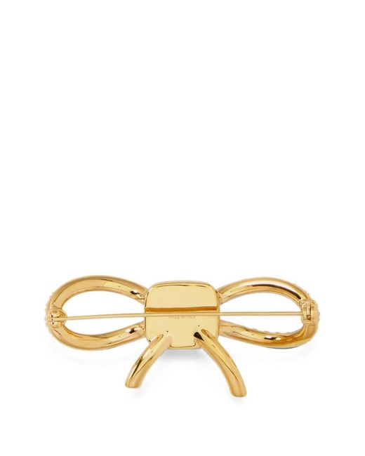 Ferragamo Metallic Bow Strass Pin