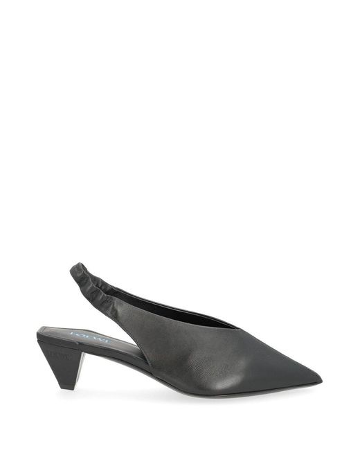 Loewe Gray Origami Cubic Lambskin Slingback