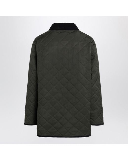 Valentino Black Quilted Jacket With V Logo Patch for men