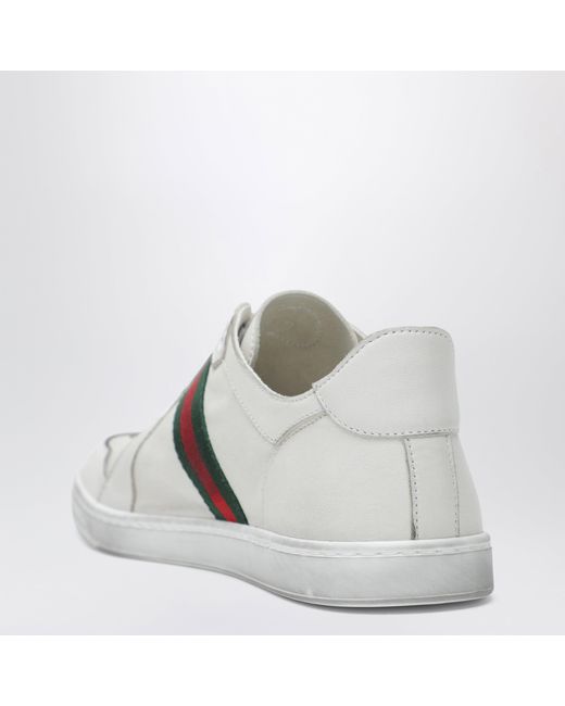 Gucci White Low Stretch Sneakers