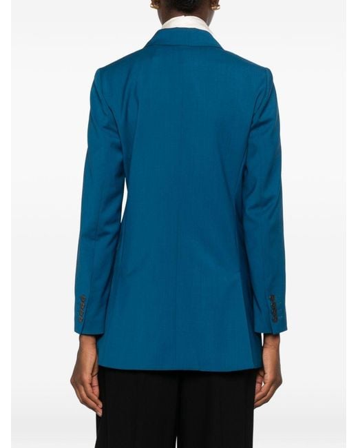 Max Mara Blue Wool Double-Breasted Jacket