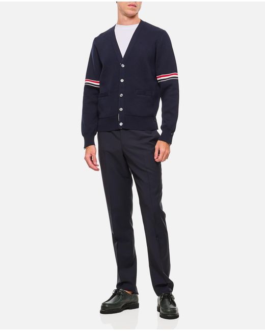 Thom Browne Blue Button-Front Cardigan for men