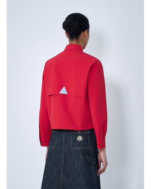 Moncler Red Zip-Up Cotton Jacket