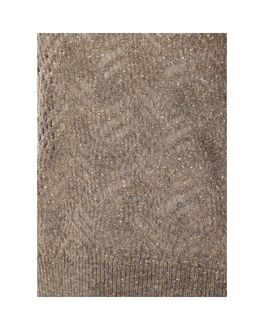Brunello Cucinelli Brown Sequins Sweater
