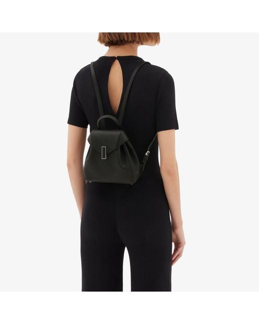 Valextra Black Iside Mini Leather Backpack