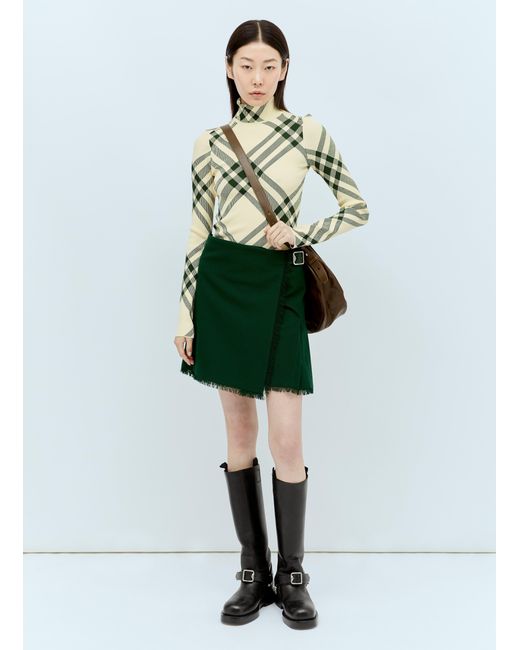 Burberry Green Wool Kilt