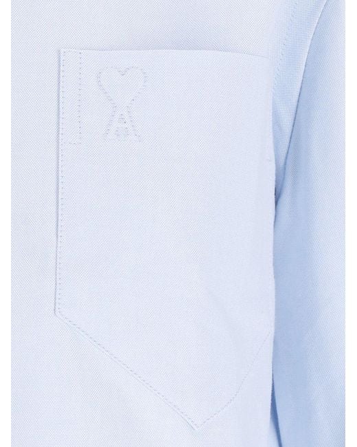 AMI Blue Ami Crooped Shirt