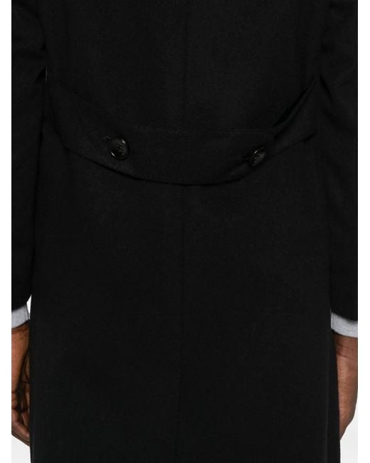 Kiton Black Double-Breasted Coat for men