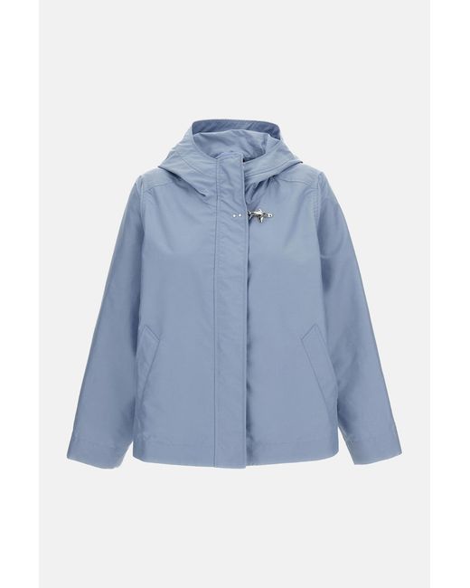 Fay Blue Short Parka Popeline Tech