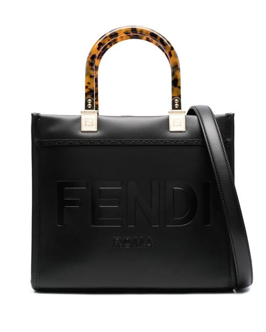 Fendi Black Stunning Sunshine Small Tote Handbag For