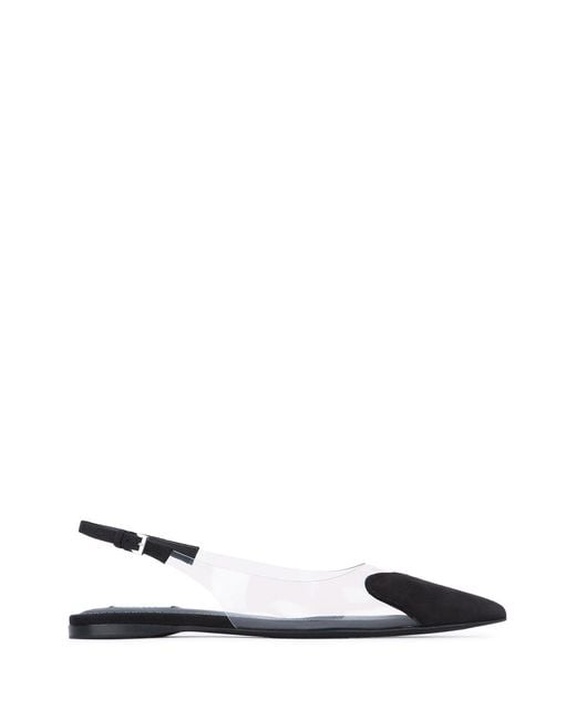 Alaïa White Flat Slingbacks