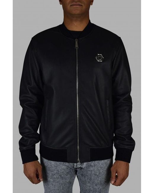 Philipp Plein Black Bomber Jacket for men