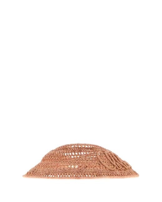 Chloé Pink Raffia Visor
