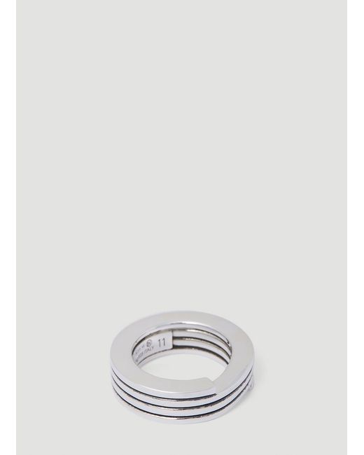 Bottega Veneta Layered Ring in White for Men | Lyst