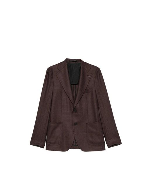 Tagliatore Brown Jacket Virgin Wool for men