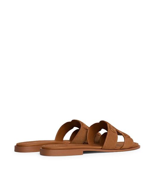 Céline Brown Triomphe Suede Mule