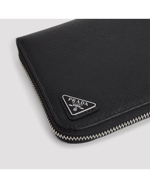 Prada Black Wallet Zip Around