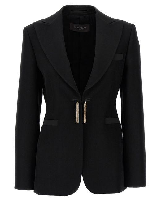 Max Mara Black "Grain De Poudre Smoking
