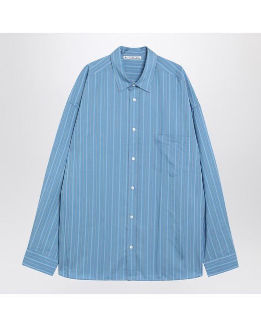 Acne Blue Stiped Button-Up Shirt for men