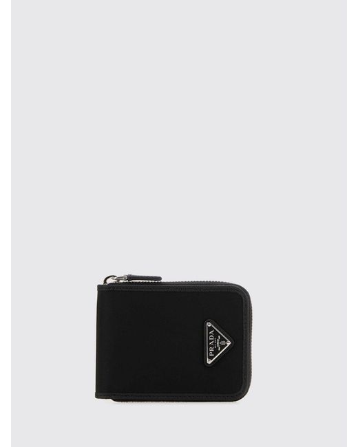 Prada Black Re-Nylon Wallet With Logo for men