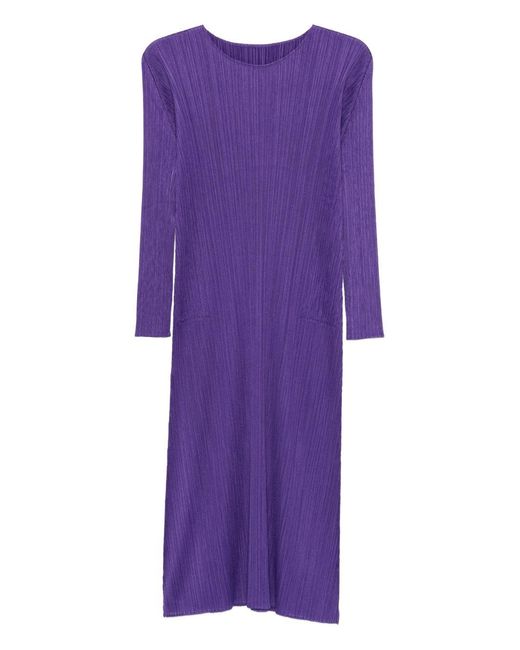 fitted lace wedding dress Issey Miyake Pleats Please Dress L Purple