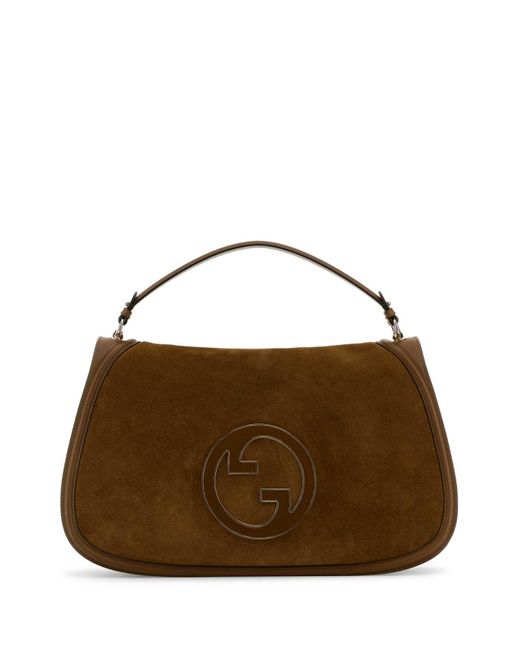 ハンドバッグ Gucci Caramel Suede And Leather Large Gucci Blondie Handbag Gucci Suede And Leather Large Blondie Handbag in Brown | Lyst