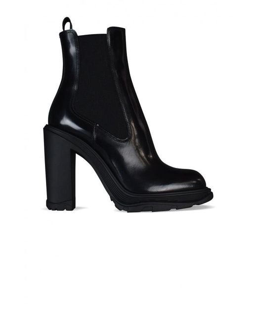 McQueen Black Leather Boots