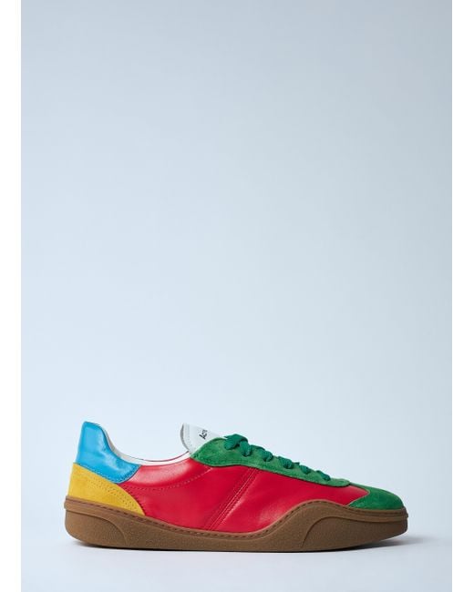 Acne Green Leather Low-Top Sneakers for men