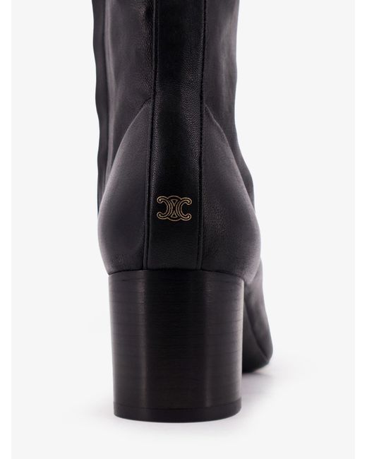 Céline Black Cheri Leather Boots