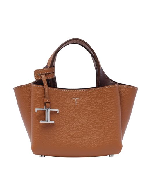 Tod's Brown Micro T Timeless Handbag