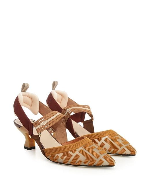 Fendi Brown "Colibr㬠Slingback