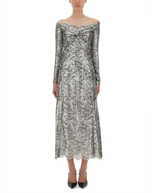 Rabanne Gray Long Lace Dress