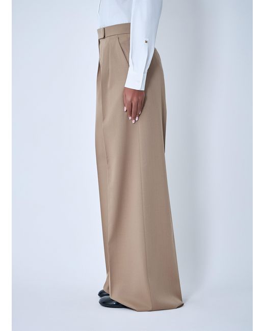 Max Mara Brown Wool Tailored Pants